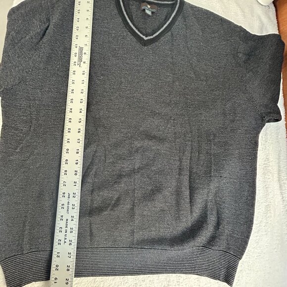 Toscano Mens Extra Fine Merino Wool V-Neck Sweater XXL Heather Gray Pullover - Picture 7 of 7